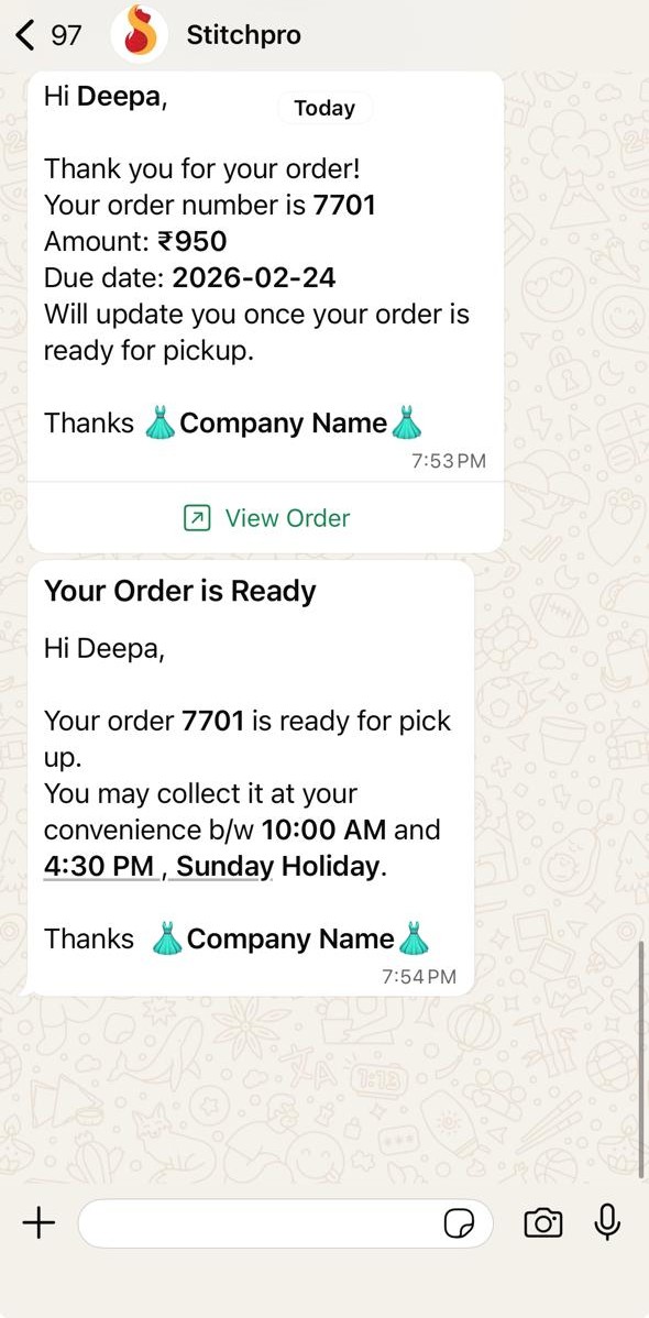 WhatsApp Customer Notification